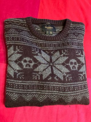Maglione Pull&Bear Natale Teschio L montagna neve