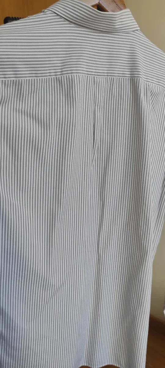 Camisa Emidio Tucci Clásica Gris y Blanca Talla 5