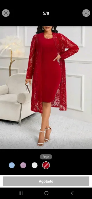 Vestido rojo infantil de fiesta y vestido de señor