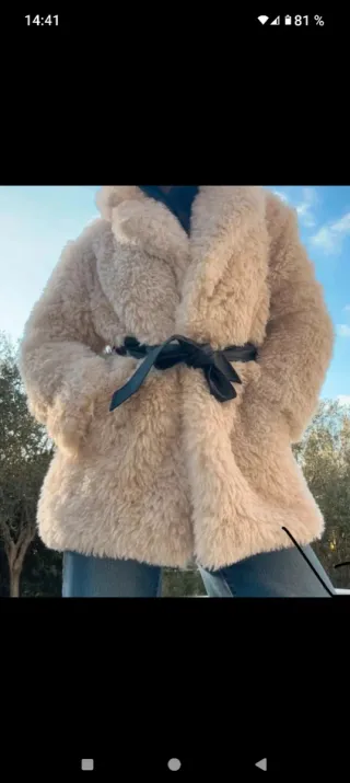 Abrigo de pelo beige