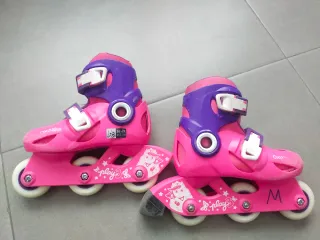 Patines en línea Oxelo rosas y morados talla 26-28