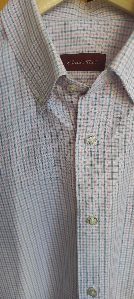 Camisa Emidio Tucci cuadros rosa y azul