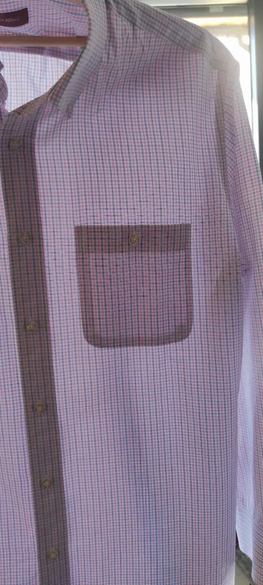 Camisa Emidio Tucci cuadros rosa y azul
