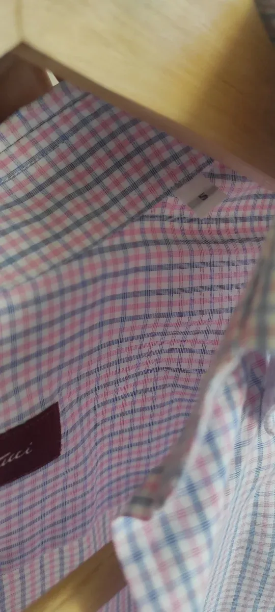 Camisa Emidio Tucci cuadros rosa y azul