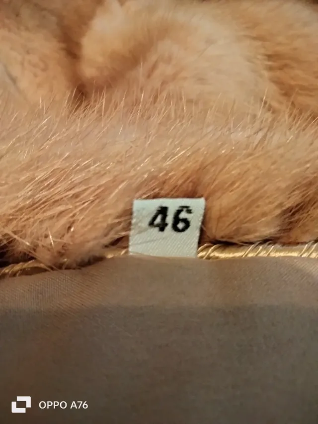 Abrigo de piel color beige/marrón