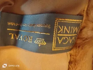 Abrigo de piel color beige/marrón