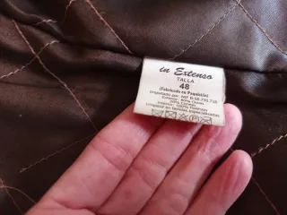Abrigo de piel negro T 48