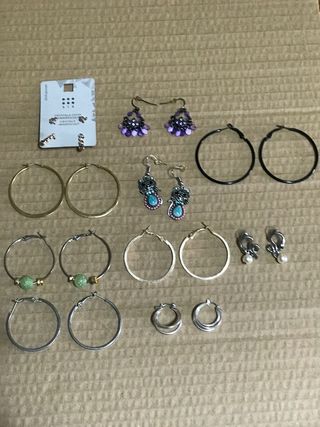 Lote pendientes bisutería