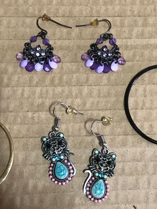 Lote pendientes bisutería