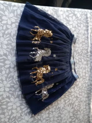 Falda tul unicornios lentejuelas talla7-8