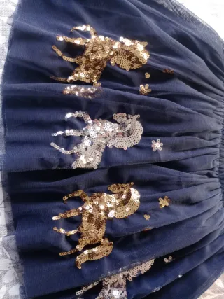 Falda tul unicornios lentejuelas talla7-8