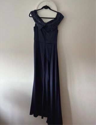 Vestido fiesta azul marino lentejuelas