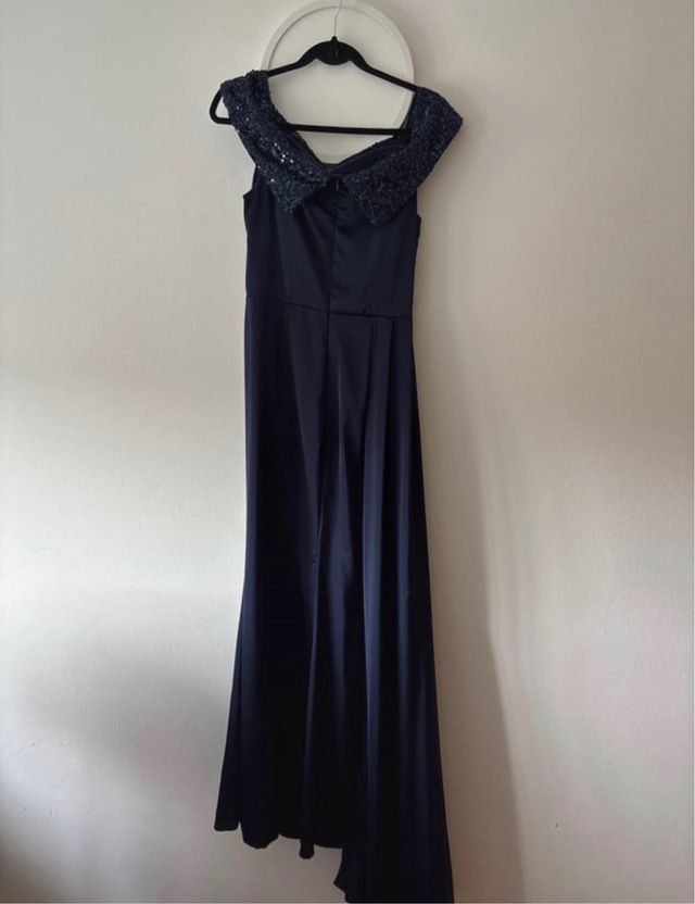 Vestido fiesta azul marino lentejuelas