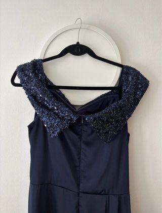 Vestido fiesta azul marino lentejuelas