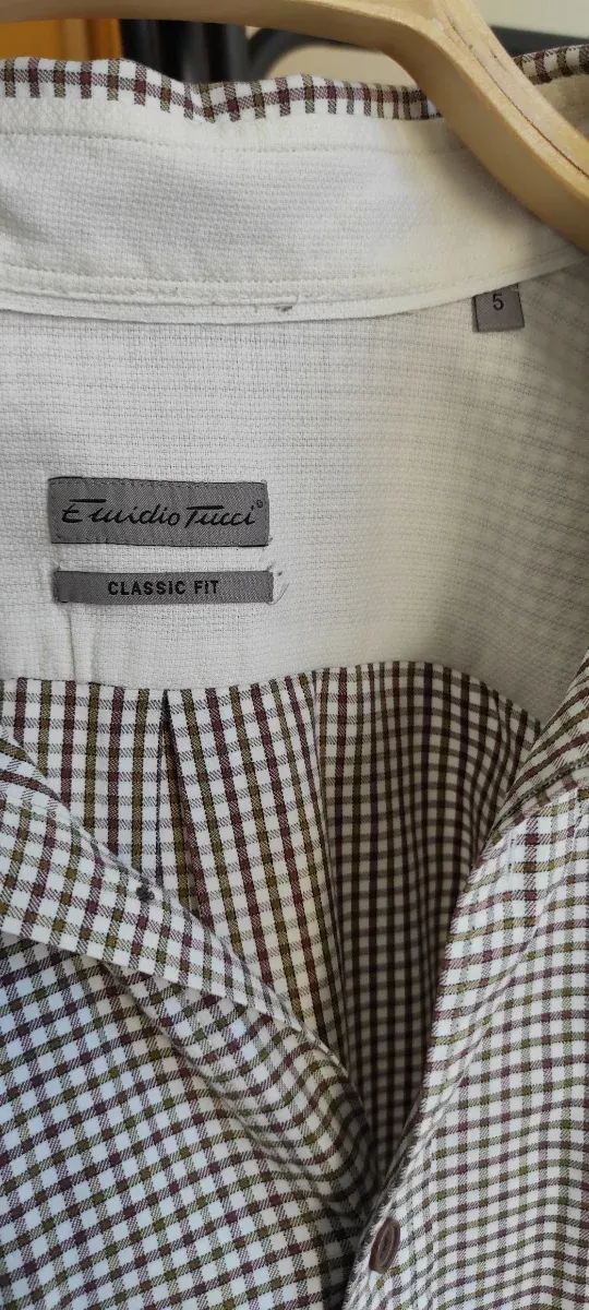 Camisa Emidio Tucci Cuadros Marrón/Verde Talla 5