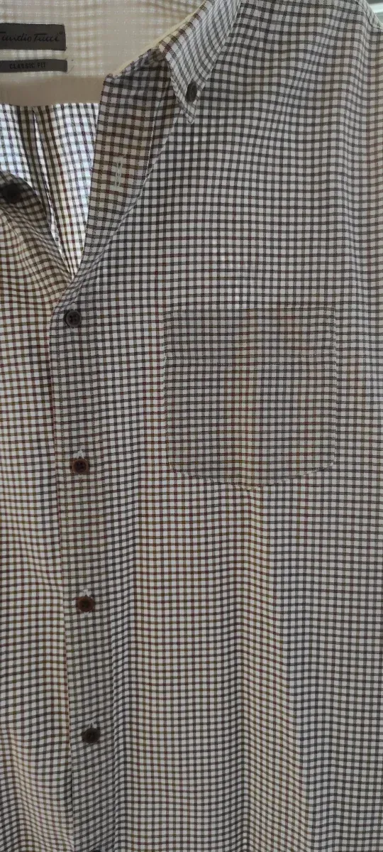 Camisa Emidio Tucci Cuadros Marrón/Verde Talla 5