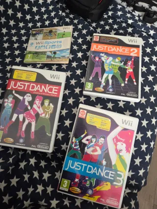 Just dance, 2 y 3 y Wii sports 5e por videojuego