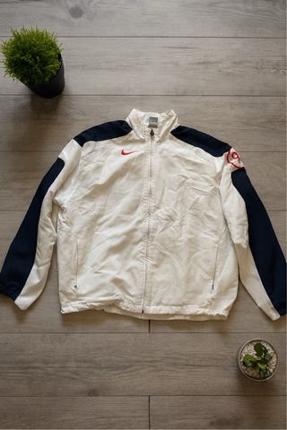 Giacca sportiva Nike bianca e blu vintage