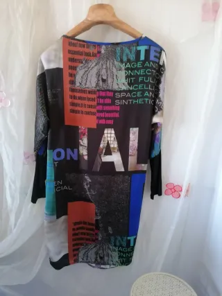 Abito  fantasia stampa vivace donna 42