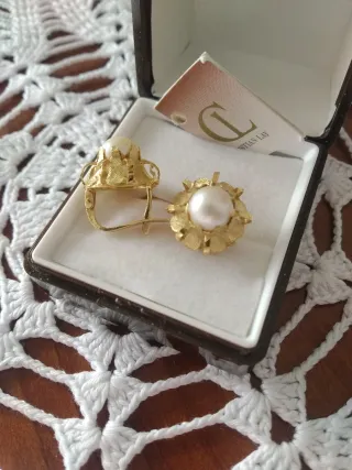 Pendientes Oro 18K Perlas Cultivadas Cristian Lay