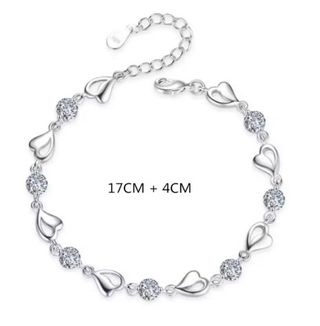 Conjunto Corazón Collar y Pulsera Plata