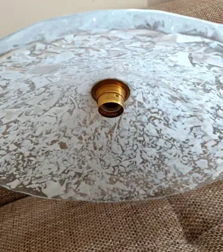 Murano Lampadario scaglie bianco-latte Nuova