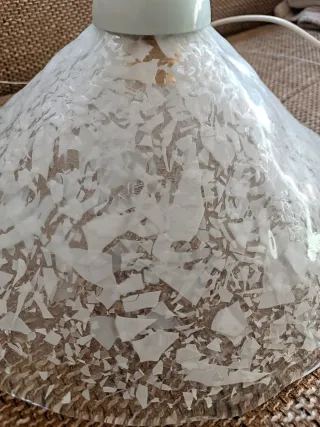 Murano Lampadario scaglie bianco-latte Nuova