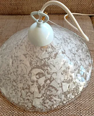 Murano Lampadario scaglie bianco-latte Nuova