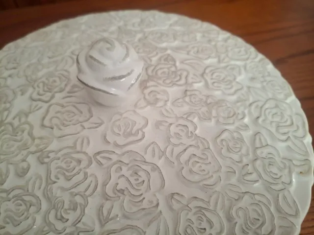 Portatorte in ceramica bianco