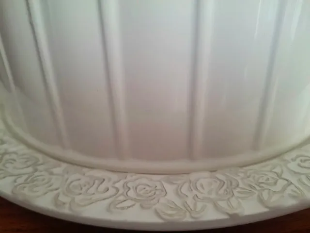 Portatorte in ceramica bianco