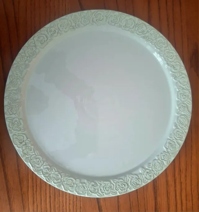 Portatorte in ceramica bianco