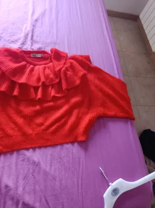 Jersey Zara Volantes Rojo Talla L