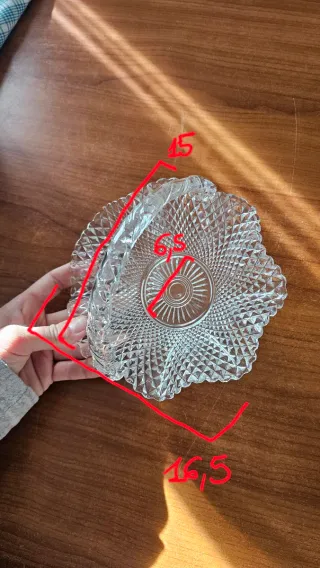 Cestino in vetro con manico vintage