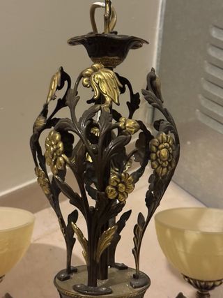 Lámpara Vintage Beige y Dorada