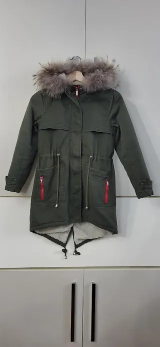 Chaqueta niña verde invierno pelo
