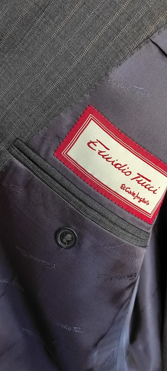 Traje Emidio Tucci Raya/Cuadros Gris