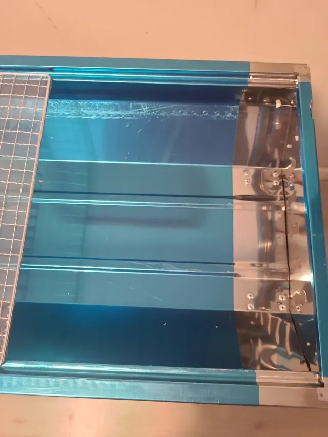 Barbacoa Plegable Azul y Plateada