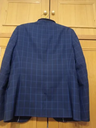 Americana de caballero cuadros azul