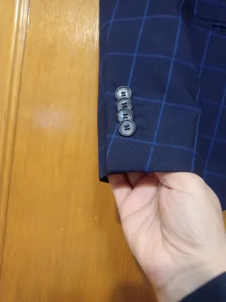 Americana de caballero cuadros azul