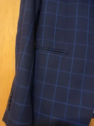 Americana de caballero cuadros azul