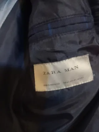 Americana de caballero cuadros azul