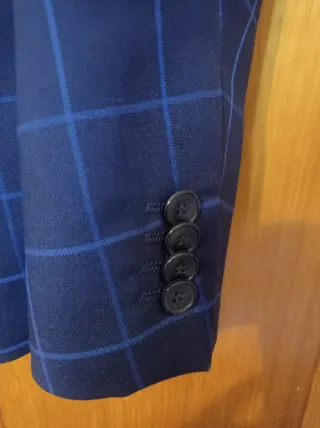 Americana de caballero cuadros azul