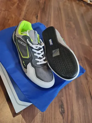 Zapatillas Sparco SP-F7 Grises y Verdes, talla 42