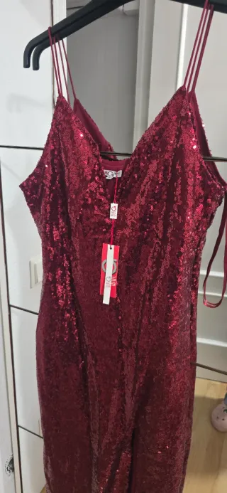 Vestido fiesta lentejuelas rojo sin estrenar