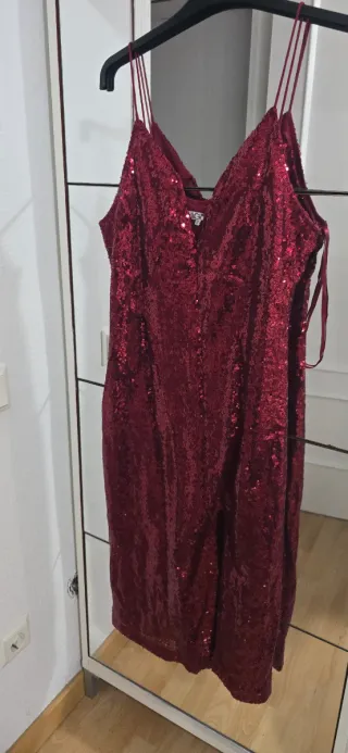 Vestido fiesta lentejuelas rojo sin estrenar