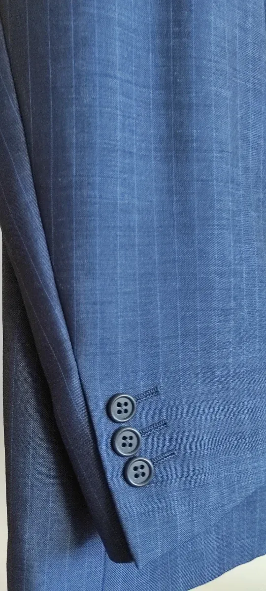 Traje Emidio Tucci Azul Rayas/ Cuadro diplomático