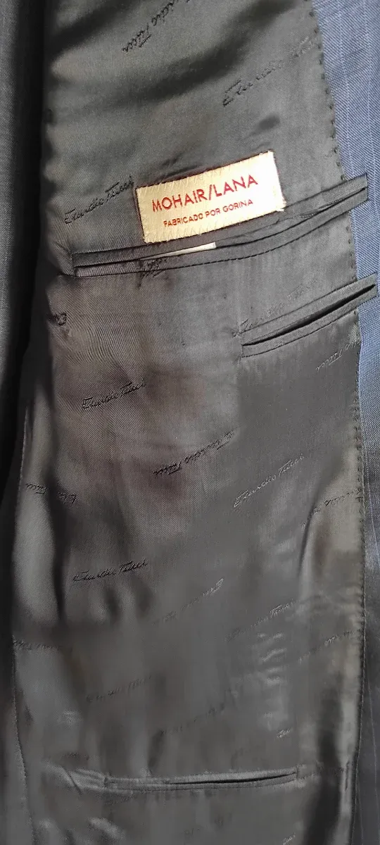 Traje Emidio Tucci Azul Rayas/ Cuadro diplomático