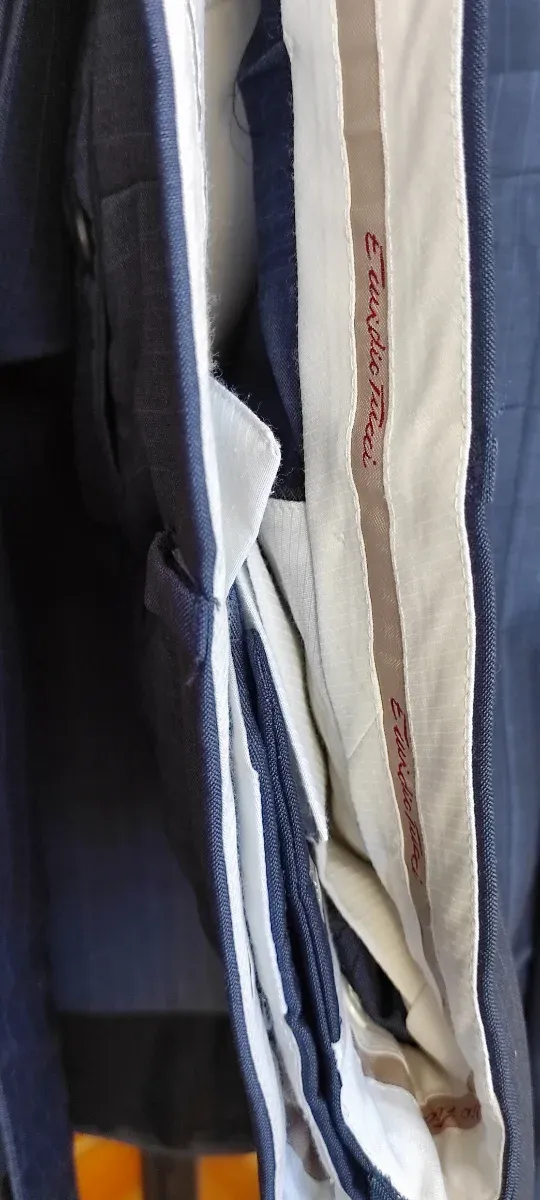 Traje Emidio Tucci Azul Rayas/ Cuadro diplomático