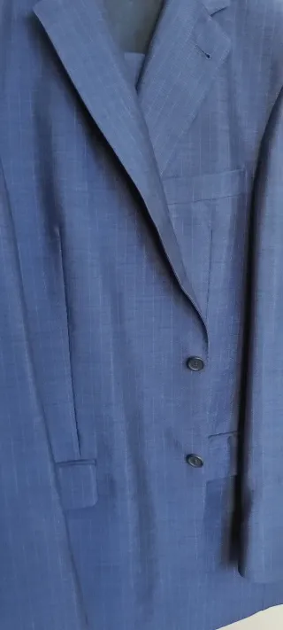 Traje Emidio Tucci Azul Rayas/ Cuadro diplomático