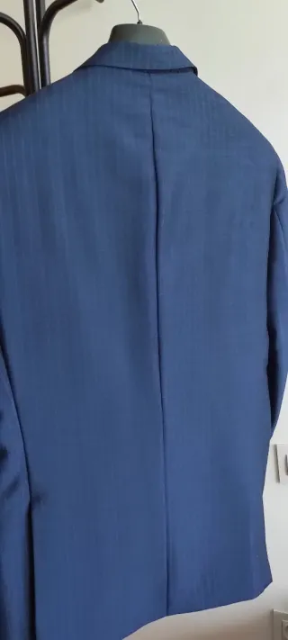 Traje Emidio Tucci Azul Rayas/ Cuadro diplomático